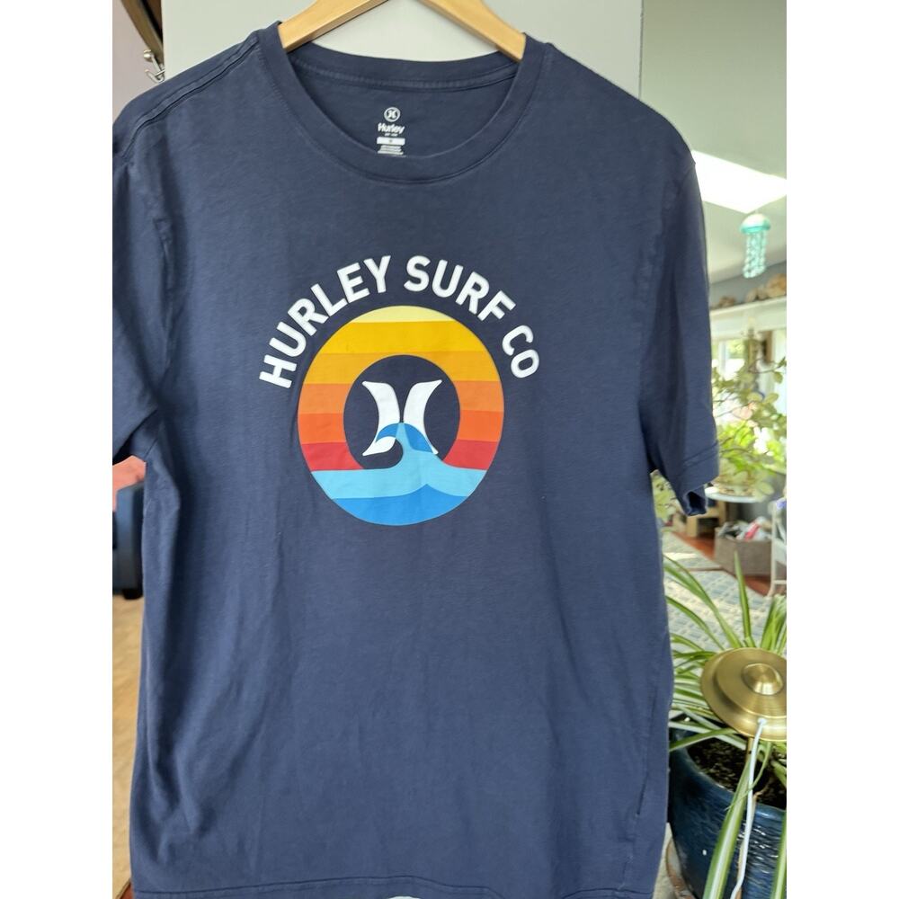 Hurley Surf Co graphic T-shirt Retro sunset wave surf logo‎ Mens M skate
